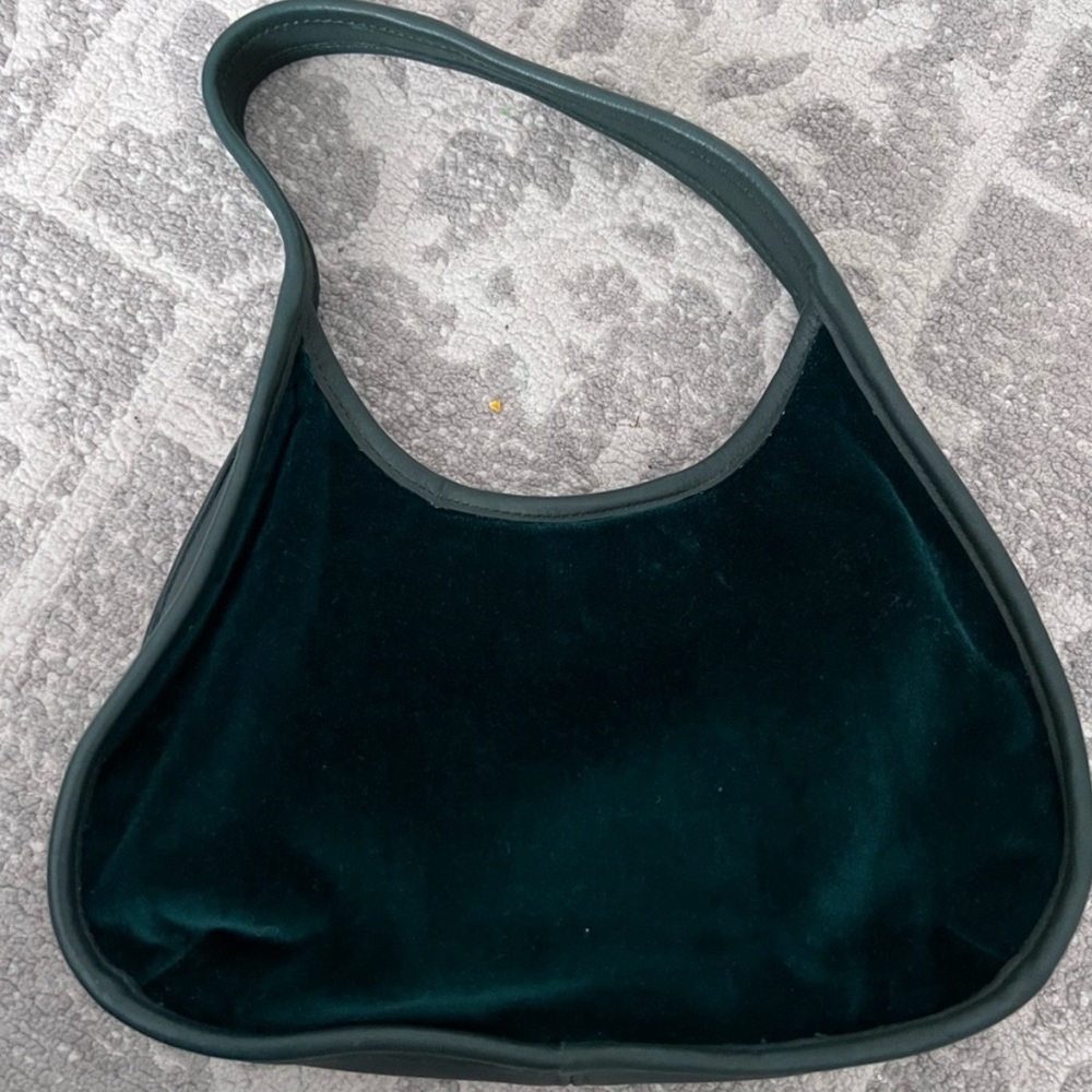 Vintage Emerald Green Velvet Coach Ergo Mini Bag - Picture 1 of 6